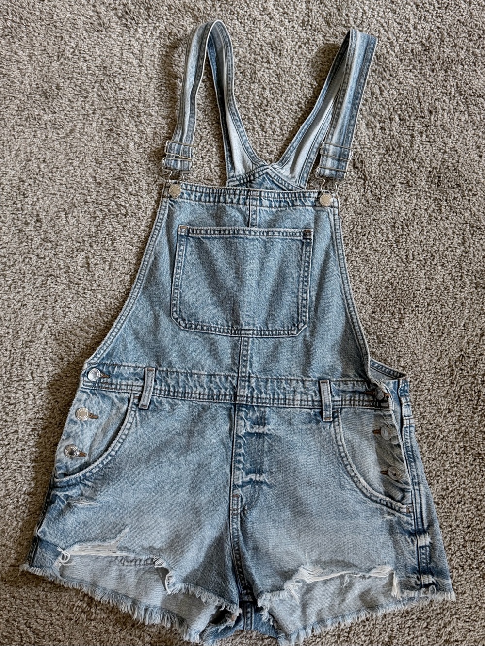 Pull&Bear Light Blue Denim Overalls